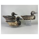 3 Wisconsin Ringbill Drake Duck Decoys