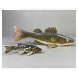 2 George Aho Fish Spearing Decoys