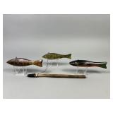 3 Wisconsin Lac du Flambeau Fish Spearing Decoys