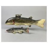 2 George Aho Fish Spearing Decoys
