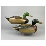 2 Mallard Drake Duck Decoys