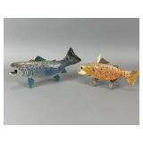 2 Dave Kober Hand Carved Spearing Decoys