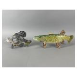 2 Dave Kober Hand Carved Spearing Decoys