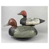 2 Redhead Drake Duck Decoys