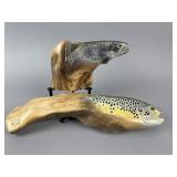 2 Fish Carvings by Jim Wiley