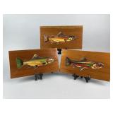 3 Fritz Dewar Fish Plaques
