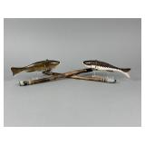 2 John Snow Fish Spearing Decoys With Jigsticks