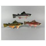 3 Carl Christiansen Fish Spearing Decoys