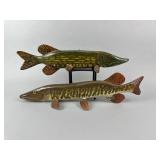 2 Hand Carved Fish Decoys