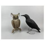 Crow & Owl Decoy