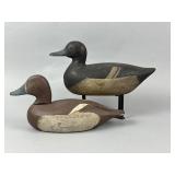 2 Ora Clough Bluebill Duck Decoys