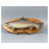 Mike Borrett Hand Carved Rainbow Trout Plaque