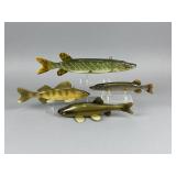 4 Marcel Meloche Fish Spearing Decoys