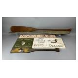 3 Wooden Paddles & 3 Signs