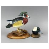Standing Wood Duck Drake & Decoy Head