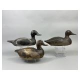 3 Wisconsin Bluebill Duck Decoys