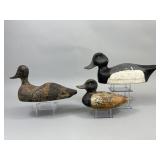 3 Wisconsin Bluebill Drake Duck Decoys