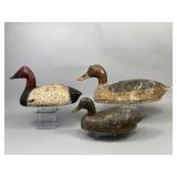 3 Cork Duck Decoys