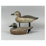 2 Teal Duck Decoys