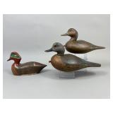 3 Teal Duck Decoys