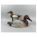 2 Wisconsin Canvasback Hen Duck Decoys