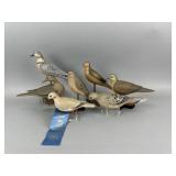 7 Hand Carved Dove Decoys