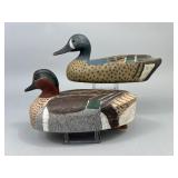 2 Lester Beattie Teal Drake Duck Decoys