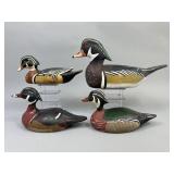 4 Wood Duck Drake Decoys