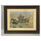 Vintage Frederick Remmington Framed Print