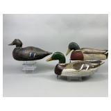 3 Mallard Drake Duck Decoys