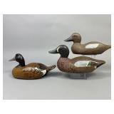 3 Blue-Winged Teal Duck Decoys