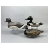 3 Wisconsin Bluebill Drake Duck Decoys