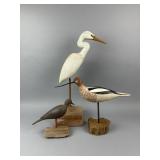 3 Hand Carved Shorebirds