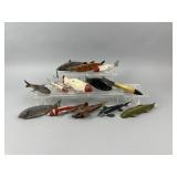 13 Vintage Fish Spearing Decoys