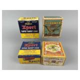 4 Empty Vintage Shotgun Shell Boxes