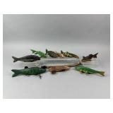 10 Vintage Fish Spearing Decoys