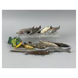 12 Vintage Fish Spearing Decoys