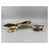 9 Vintage Fish Spearing Decoys