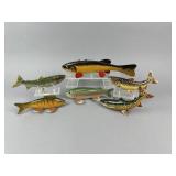 6 Carved Fish & Decoys