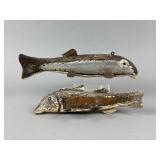 2 Vintage Sucker Spearing Decoys