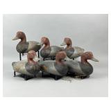 6 Paul Gibson Redhead Drake Duck Decoys
