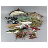 Quantity of Fish Decoys & Memorabilia