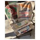 Several burlap seed corn bags local names 