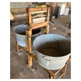 wash stand w galavinized tubs