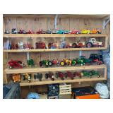 Several toy tractors 
