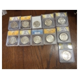 Several graded certified coins 
