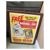 Red man advertising framed pictures 