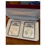 Silver peace dollars graded 