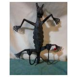 Cast iron Dragon candle holder. Large, Heavy