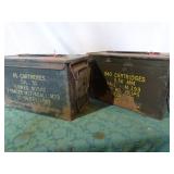 Military ammo boxes. (2) metal.
